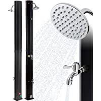Los mejores  - Arebos - Ducha solar con temperatura regulable | cabezal para pies y alcachofa orientable | 35 - 40 L | 196 - 217 cm